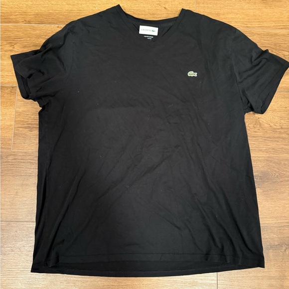 Lacoste Men's Black Tee with Green Logo - Picture 1 of 2